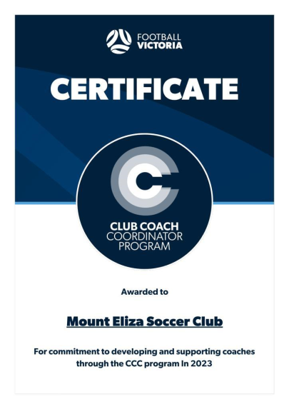 Mount Eliza Soccer Club based on the Mornington Peninsula.