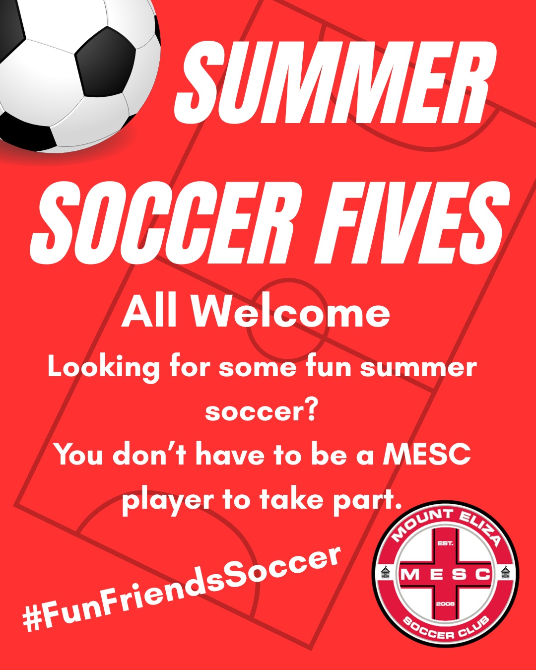 Mount Eliza Soccer Club based on the Mornington Peninsula summer 5v5 Football Program 